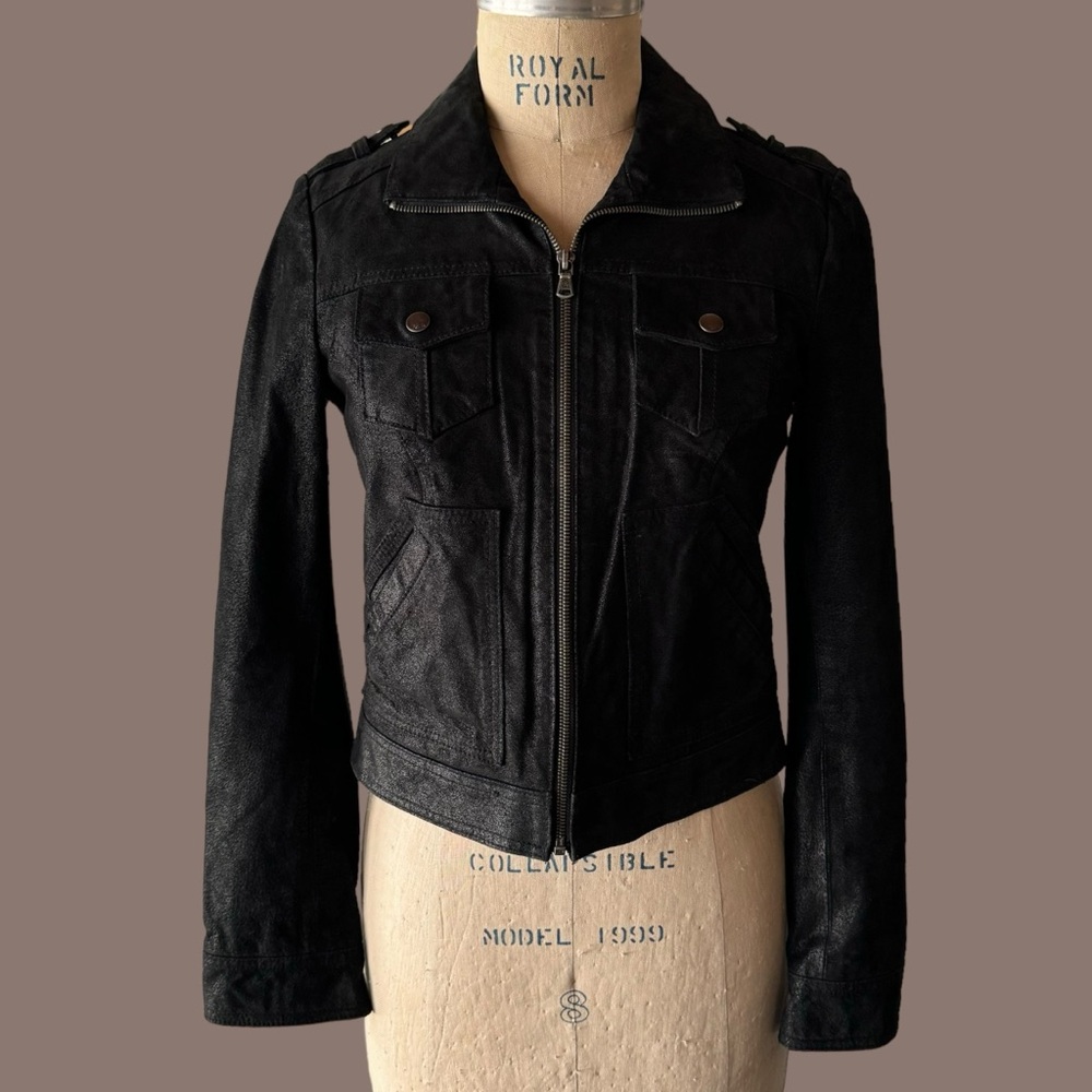 Levi’s Black Suede Leather Biker Jacket